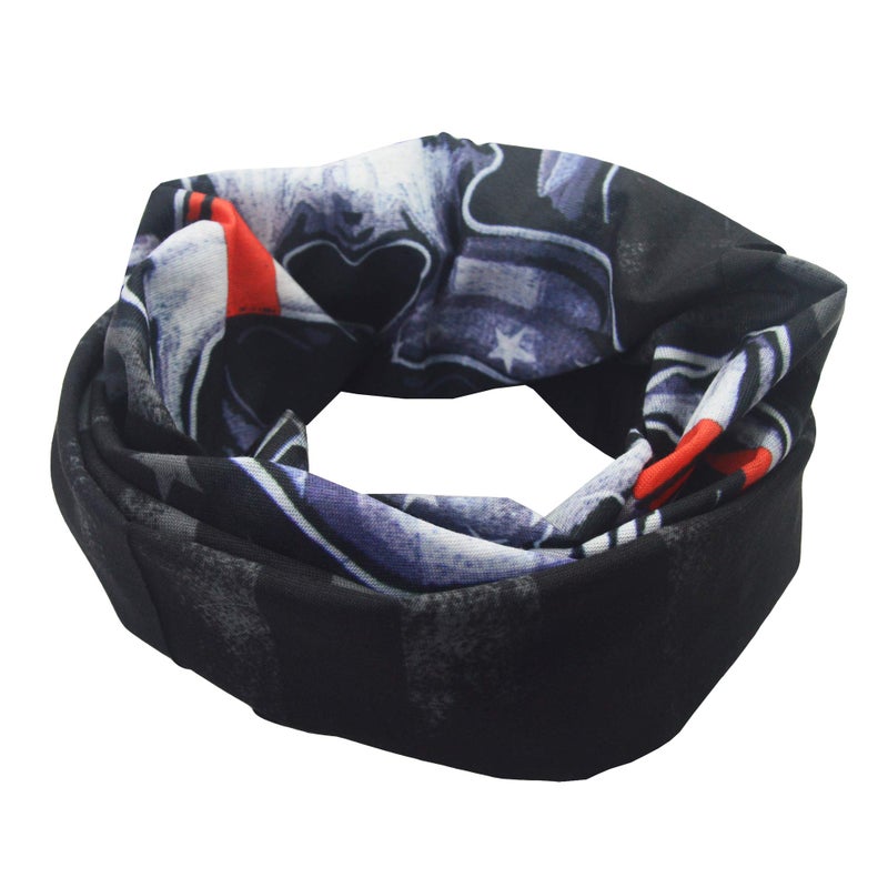 Obacle Skull Face Mask Half for Dust Wind UV Sun Protection Seamless 3D Tube Mask Bandana for Men Women Durable Thin Breathable Skeleton Mask Motorcycle Riding Bike (Flag One Red Line Flag Skull) - Image 4